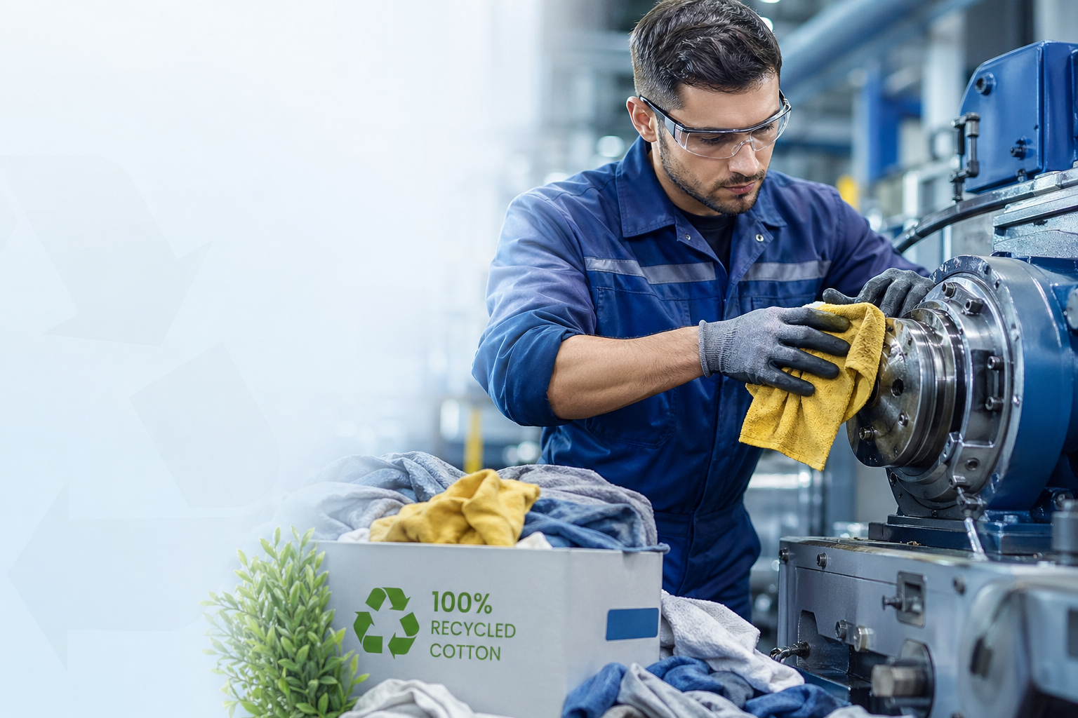 Paños reciclados para limpieza industrial
